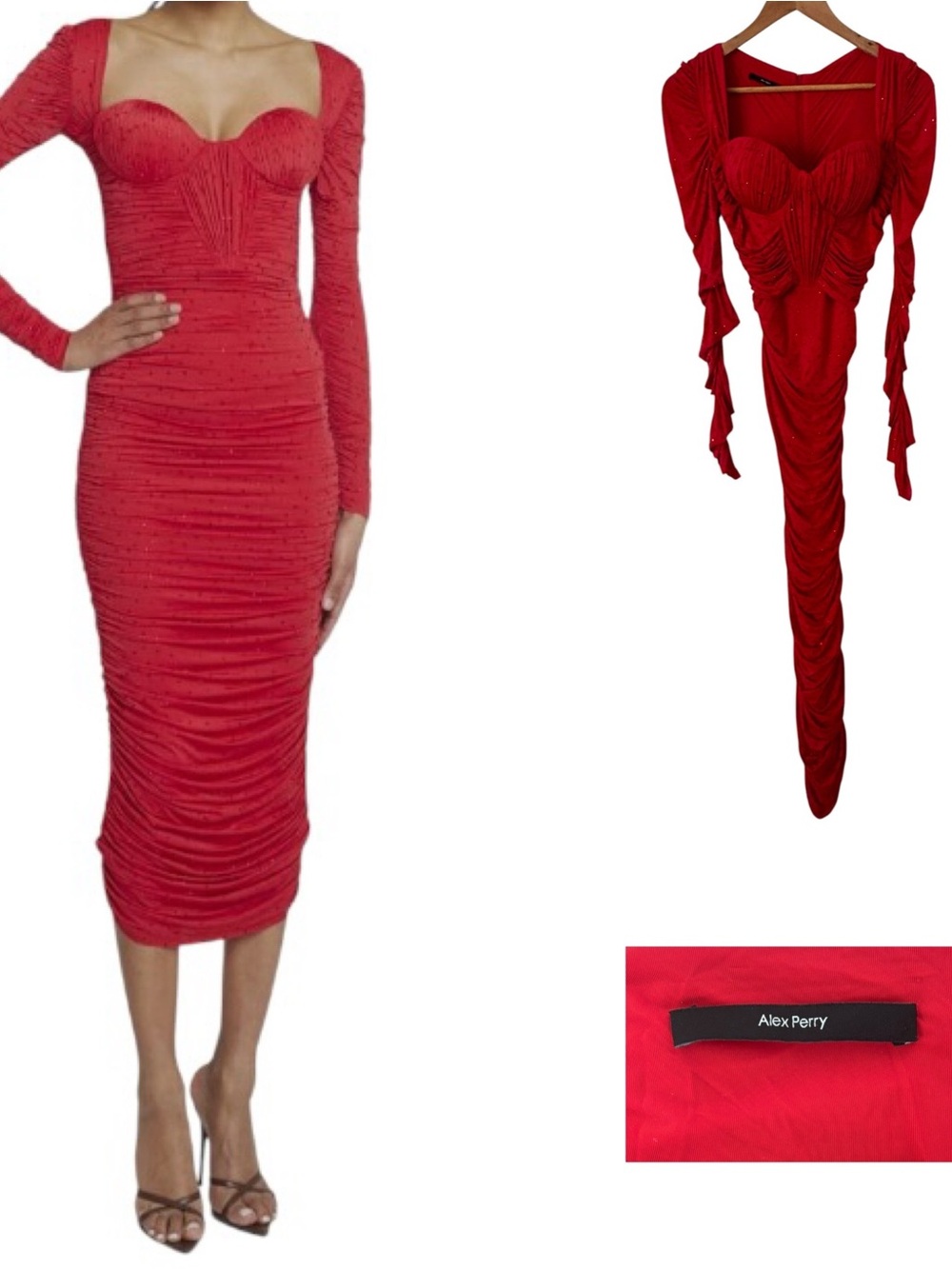 Alex Perry Stanton Ruched Sweetheart Cup Dress